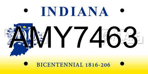 AMY7463 Indiana License Plate