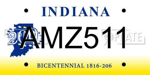 AMZ511 Indiana License Plate