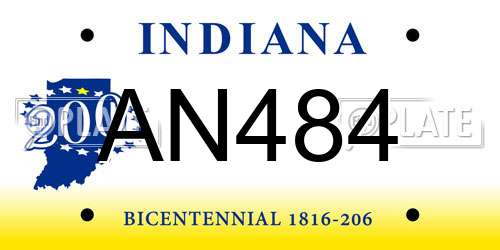 AN484 Indiana License Plate