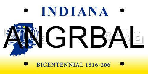 ANGRBAL Indiana License Plate