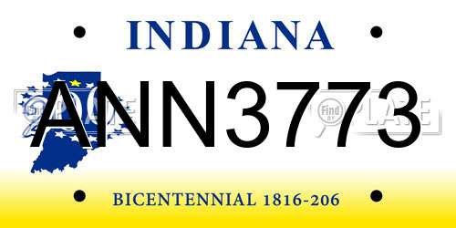 ANN3773 Indiana License Plate