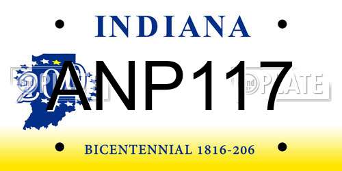 ANP117 Indiana License Plate