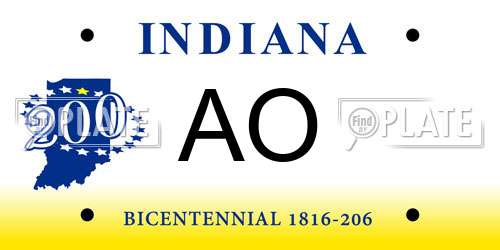 AO Indiana License Plate