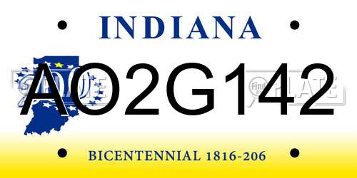 AO2G142 Indiana License Plate