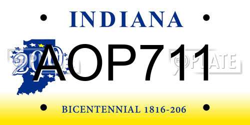 AOP711 Indiana License Plate
