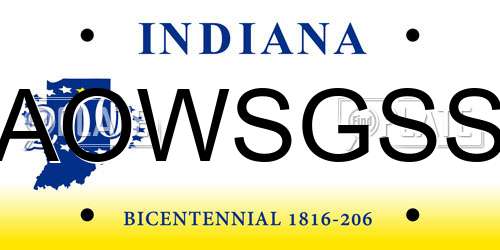 AOWSGSS Indiana License Plate