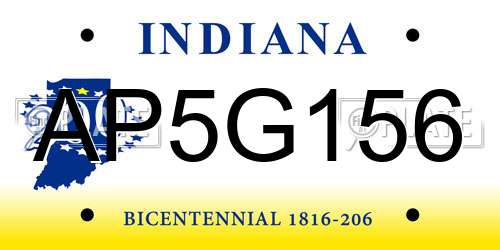 AP5G156 Indiana License Plate
