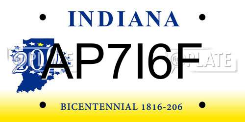 AP7I6F Indiana License Plate