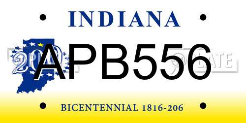 APB556 Indiana License Plate