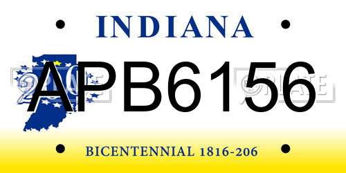 APB6156 Indiana License Plate