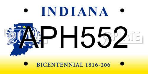 APH552 Indiana License Plate