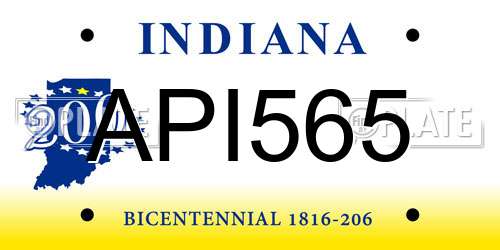 API565 Indiana License Plate