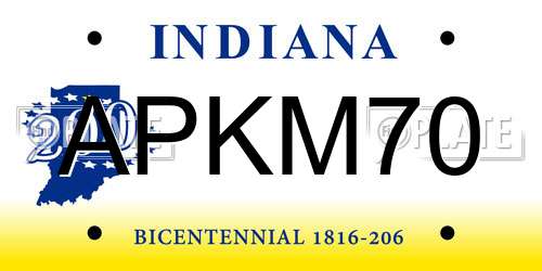 APKM70 Indiana License Plate