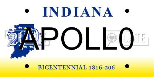 APOLL0 Indiana License Plate