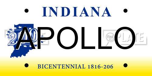 APOLLO Indiana License Plate