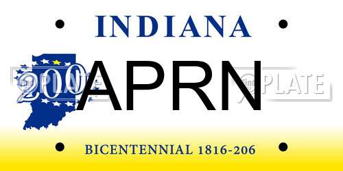 APRN Indiana License Plate