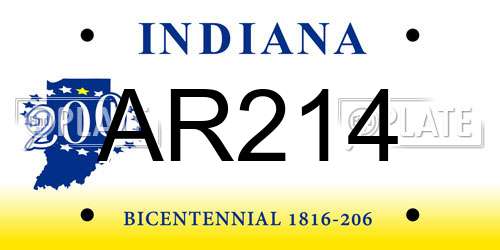 AR214 Indiana License Plate