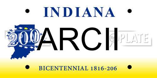 ARCII Indiana License Plate