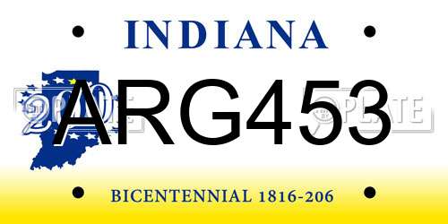 ARG453 Indiana License Plate