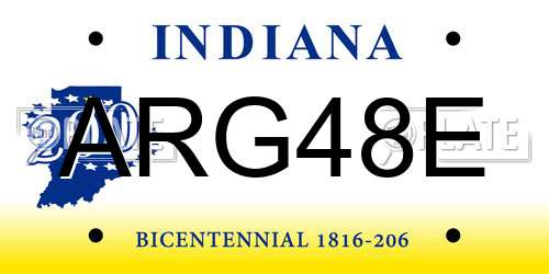 ARG48E Indiana License Plate