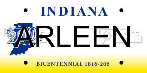 ARLEEN Indiana License Plate