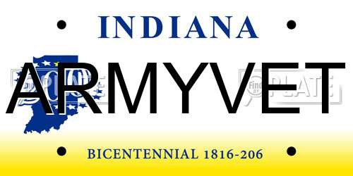 ARMYVET Indiana License Plate