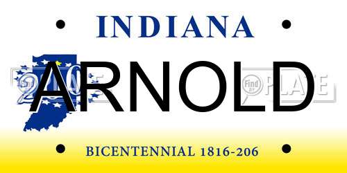ARNOLD Indiana License Plate