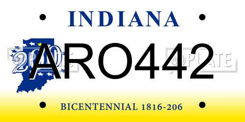 ARO442 Indiana License Plate