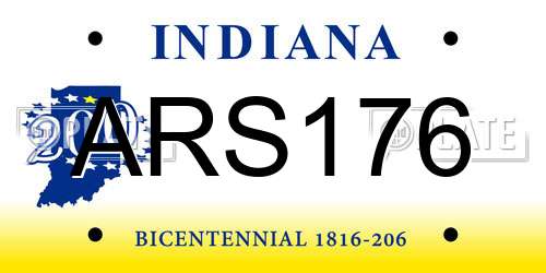 ARS176 Indiana License Plate