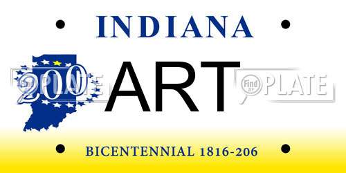 ART Indiana License Plate