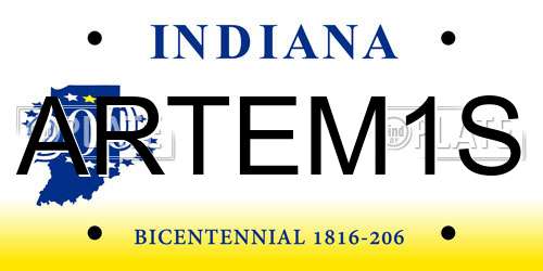 ARTEM1S Indiana License Plate
