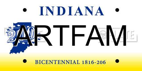 ARTFAM Indiana License Plate