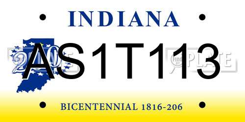 AS1T113 Indiana License Plate
