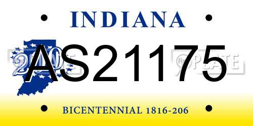 AS21175 Indiana License Plate