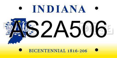 AS2A506 Indiana License Plate