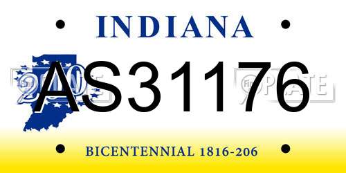 AS31176 Indiana License Plate