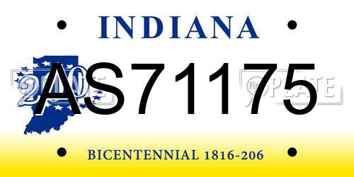 AS71175 Indiana License Plate