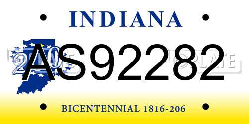 AS92282 Indiana License Plate