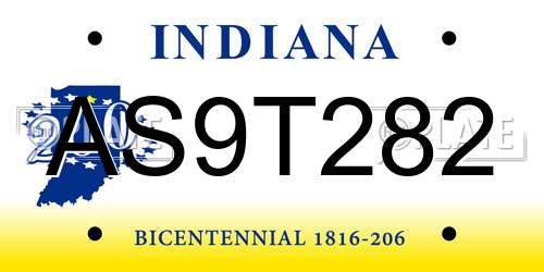 AS9T282 Indiana License Plate