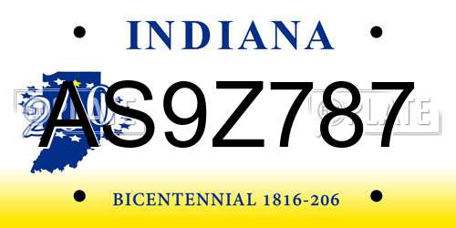 AS9Z787 Indiana License Plate