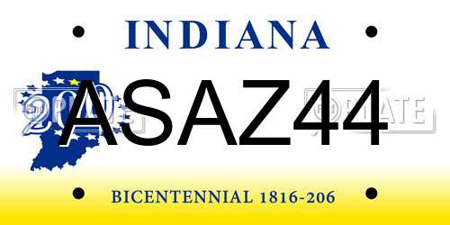 ASAZ44 Indiana License Plate