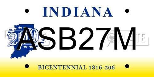 ASB27M Indiana License Plate