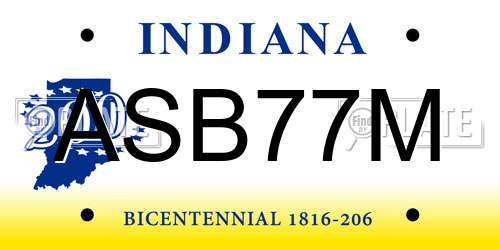 ASB77M Indiana License Plate