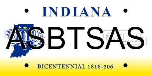 ASBTSAS Indiana License Plate