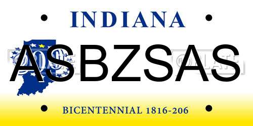 ASBZSAS Indiana License Plate