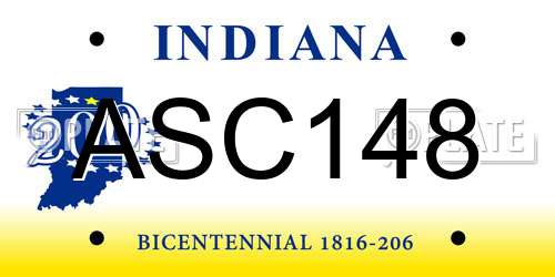 ASC148 Indiana License Plate