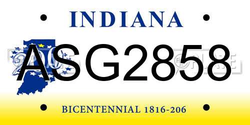 ASG2858 Indiana License Plate