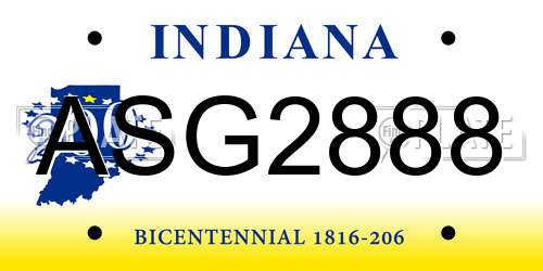 ASG2888 Indiana License Plate