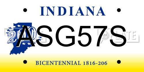 ASG57S Indiana License Plate