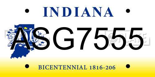ASG7555 Indiana License Plate